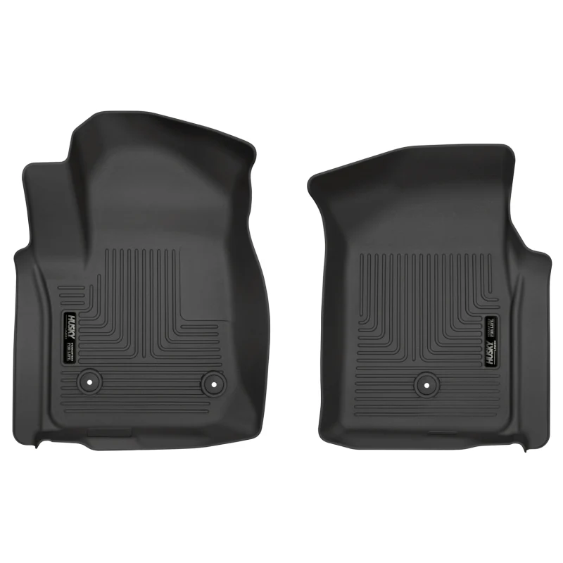 Husky Liners 19-20 Chevy Silverado WeatherBeater Black Floor Liners - Front - Image 2