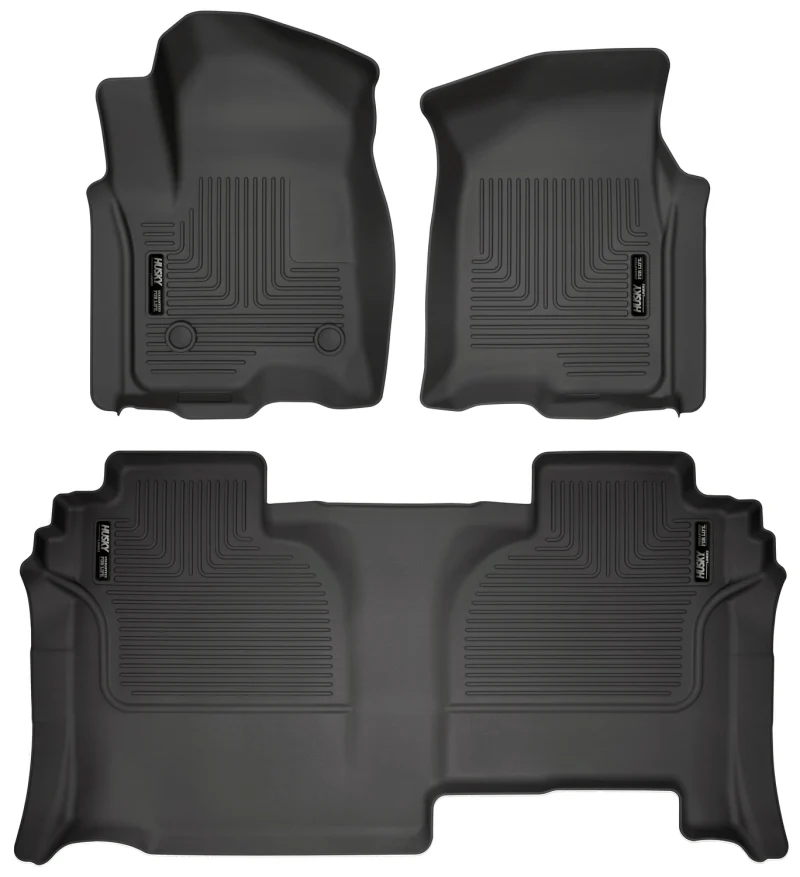 Husky Liners 19-23 GMC Sierra 1500 Double Cab Weatherbeater Black Front & 2nd Seat Floor Liners - Image 2