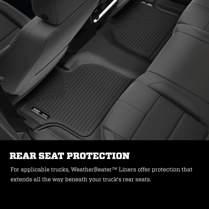 Husky Liners 19-23 GMC Sierra 1500 Double Cab Weatherbeater Black Front & 2nd Seat Floor Liners - Image 9