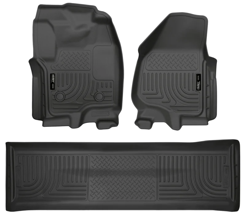 Husky Liners 2012.5 Ford SD Crew Cab WeatherBeater Combo Black Floor Liners (w/o Manual Trans Case) - Image 2