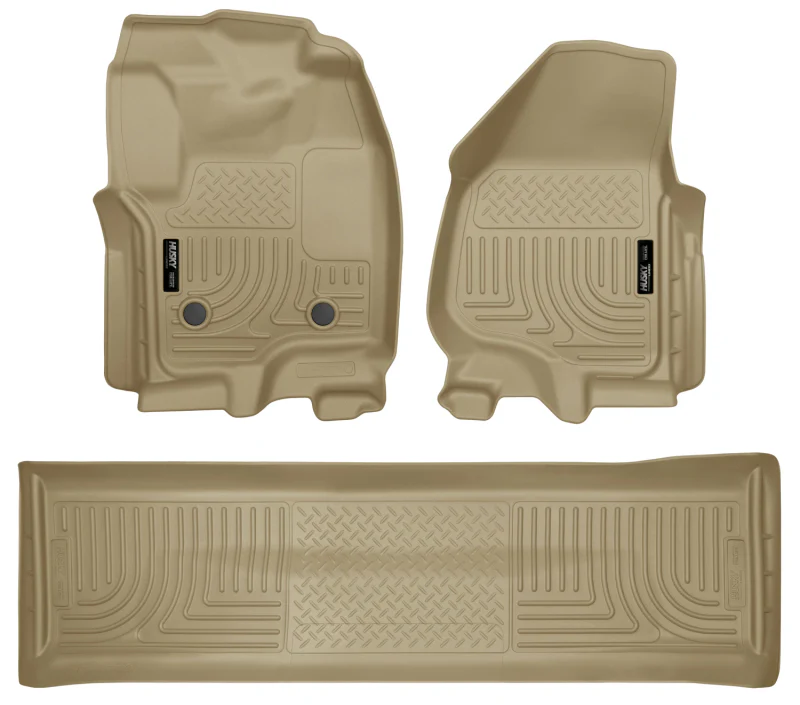 Husky Liners 2012.5 Ford SD Crew Cab WeatherBeater Combo Tan Floor Liners (w/o Manual Trans Case) - Image 2