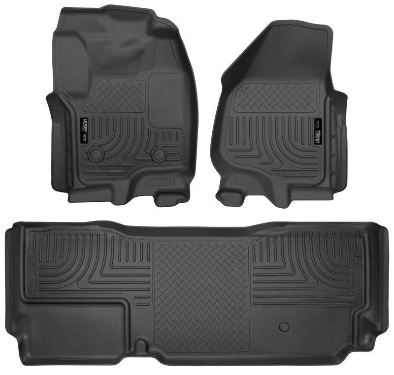 Husky Liners 2012.5 Ford SD Super Cab WeatherBeater Combo Black Floor Liners (w/o Manual Trans Case) - Image 2