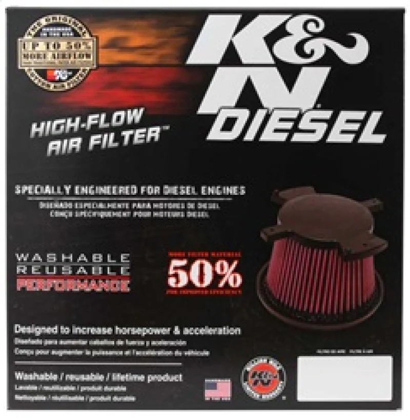 K&N 07 Dodge Ram 2500/3500 6.7L-L6 DSL Drop In Air Filter - Image 3