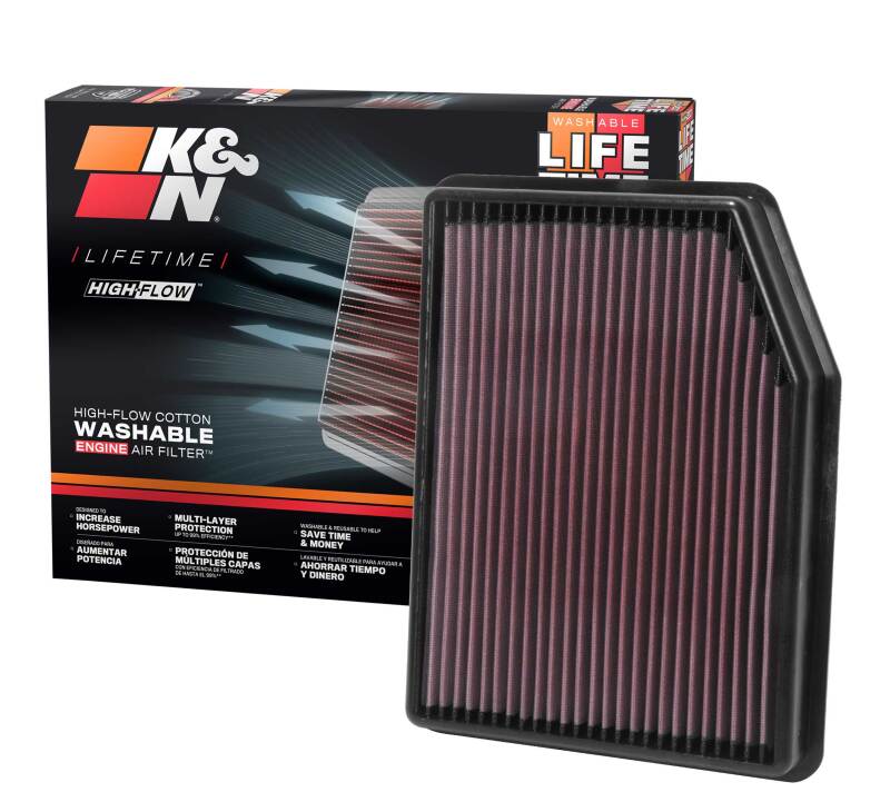 K&N 2019 Chevrolet Silverado 1500 V8-5.3L F/I Drop In Air Filter - Image 5