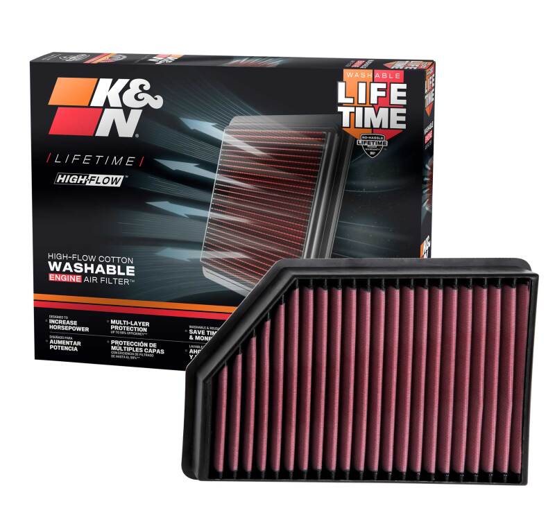 K&N 2020 Chevrolet Silverado 2500/3500 6.6L Diesel Drop In Replacement Air Filter - Image 19