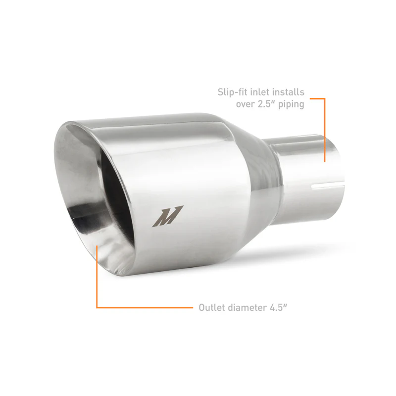 Mishimoto Clamp-on Double Wall Exhaust Tip 2.5 Inlet Slash Cut - polished - Image 4