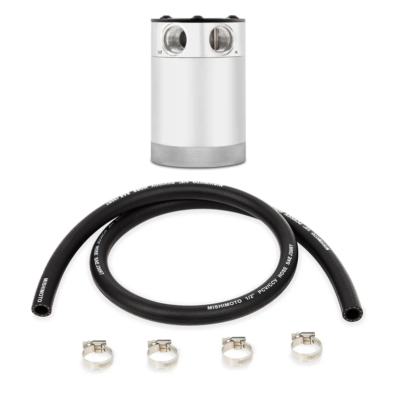 Mishimoto Compact Baffled Oil Catch Can - 2-Port - Polished - Image 2