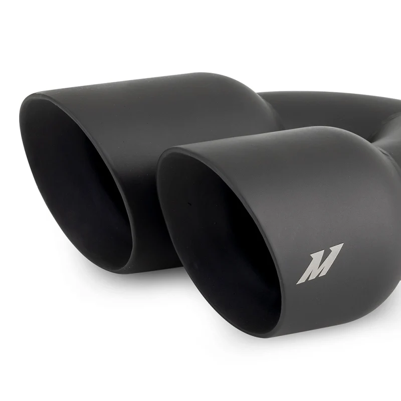 Mishimoto Dual Offset Tips 2.5in Inlet 3in Outlet Slash Cut - Black - Image 2