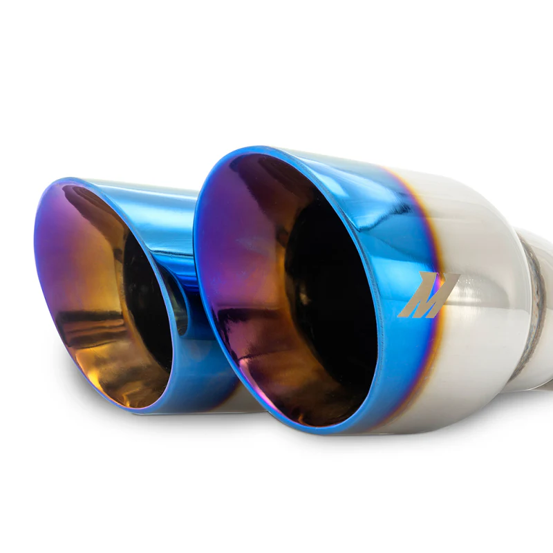 Mishimoto Dual Offset Tips 2.5in Inlet 3in Outlet Slash Cut - Burnt - Image 2