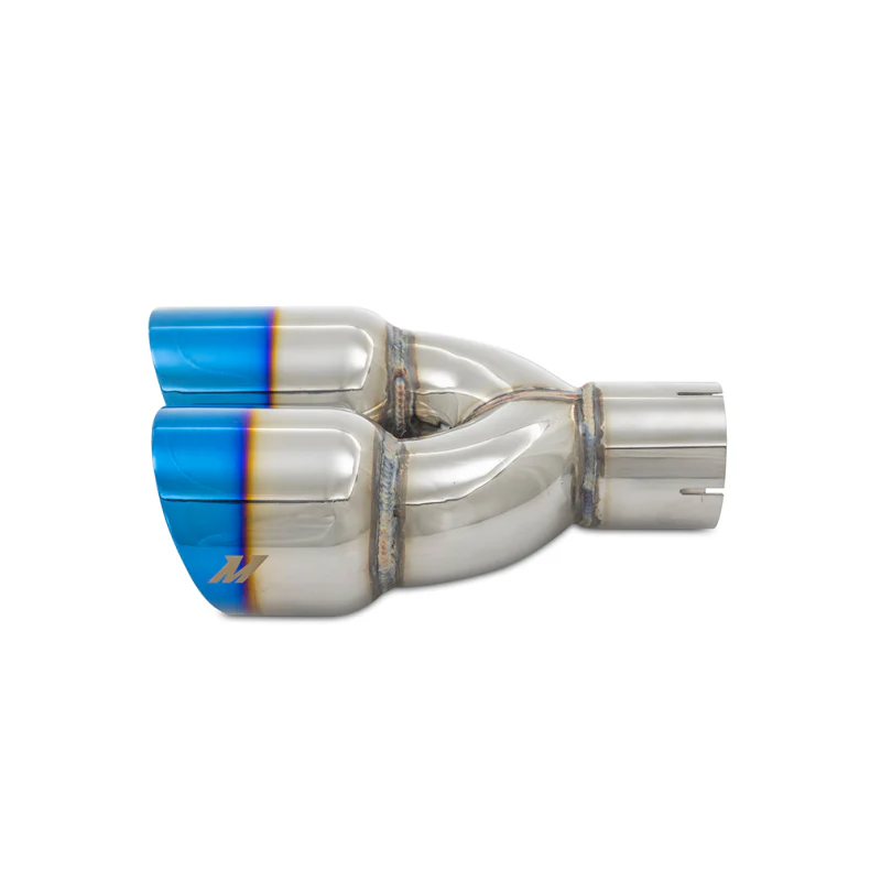 Mishimoto Dual Offset Tips 2.5in Inlet 3in Outlet Slash Cut - Burnt - Image 5