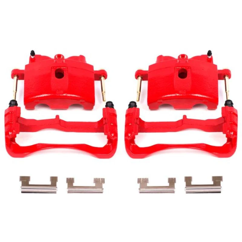 Power Stop 00-04 Cadillac DeVille Front Red Calipers w/Brackets - Pair - Image 2