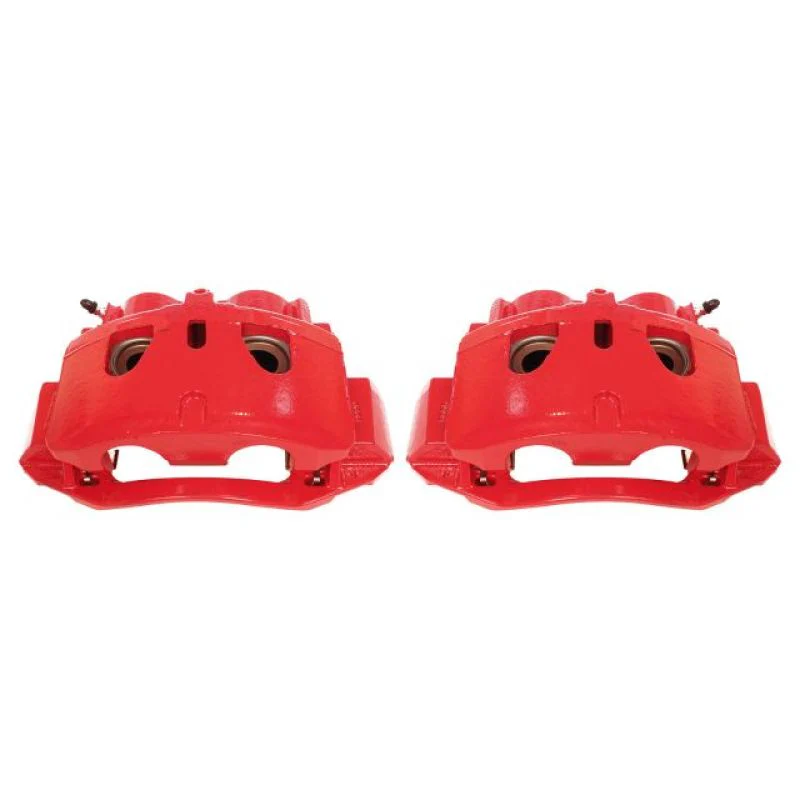Power Stop 11-19 Chevrolet Silverado 2500 HD Front Red Calipers w/Brackets - Pair - Image 2