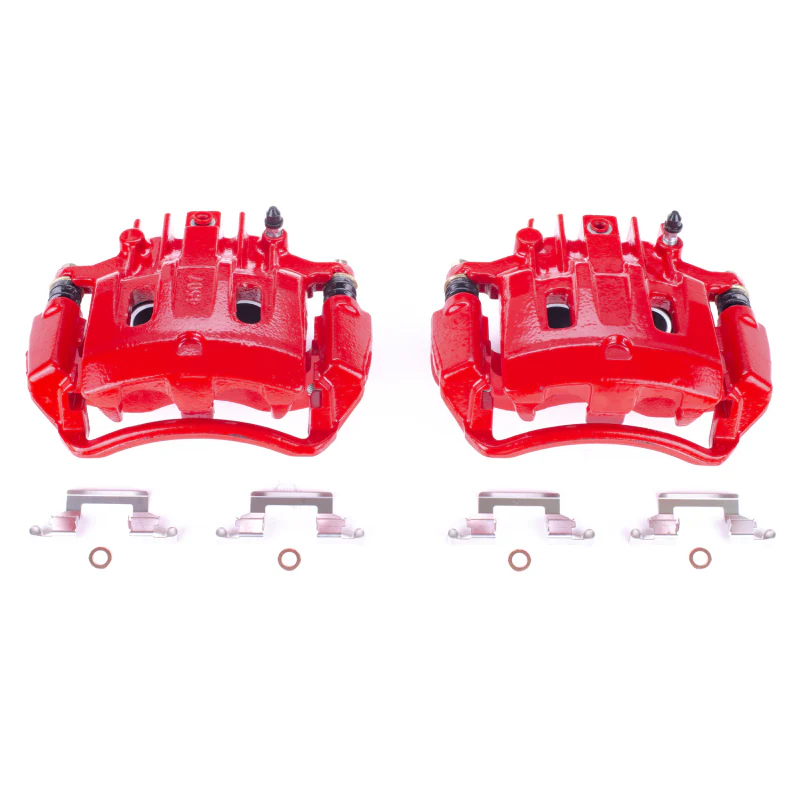 Power Stop 2000 Ford Excursion Rear Red Calipers w/Brackets - Pair - Image 2