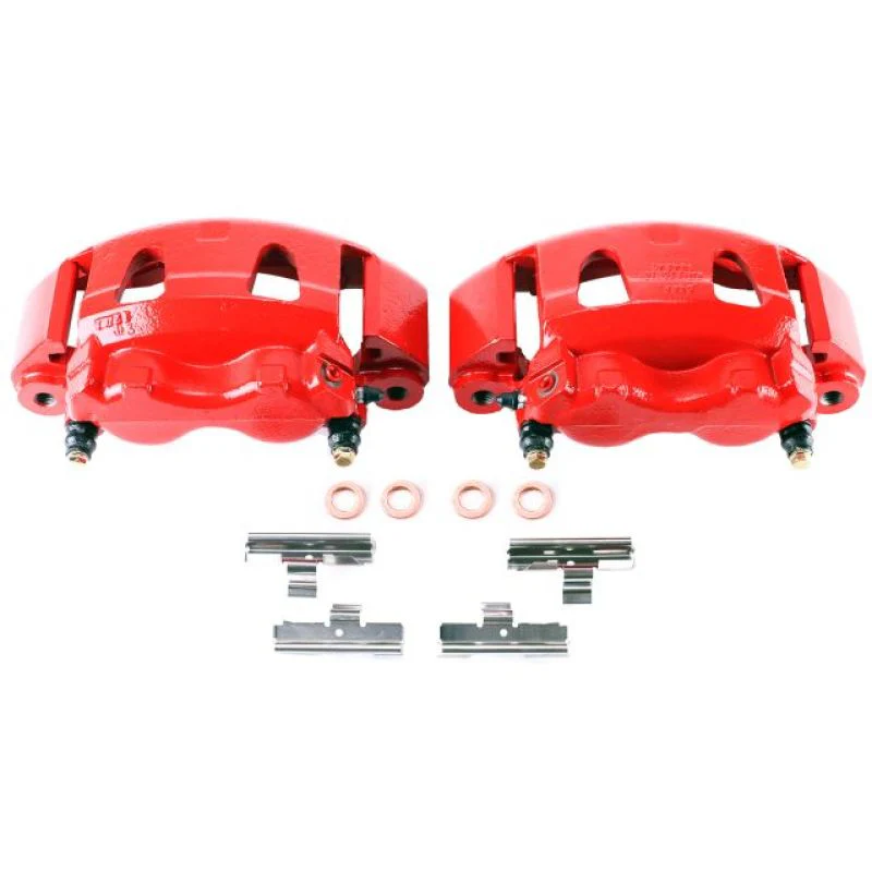 Power Stop 95-98 Ford E-350 Front Red Calipers w/Brackets - Pair - Image 2