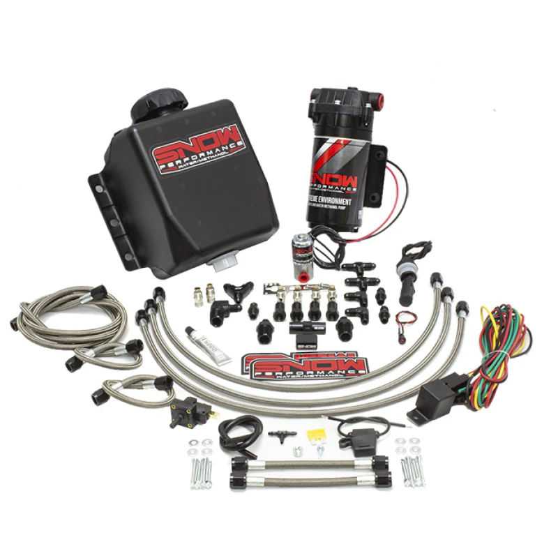 Snow Performance Stage 1 Water Injection Stainless Steel Braided Line Quad Nozzle Kit - Image 3