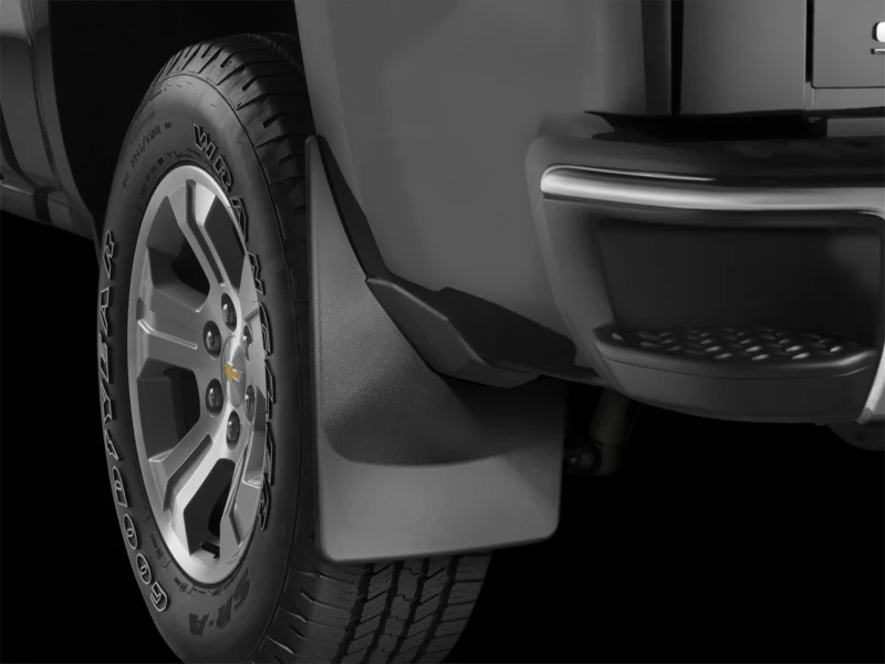 WeatherTech 14+ Chevrolet Silverado No Drill Mudflaps - Black - Image 4