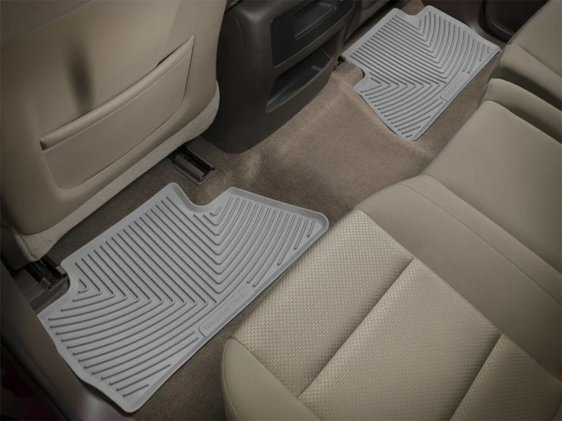 WeatherTech 14+ Chevrolet Silverado Rear Rubber Mats - Grey - Image 4
