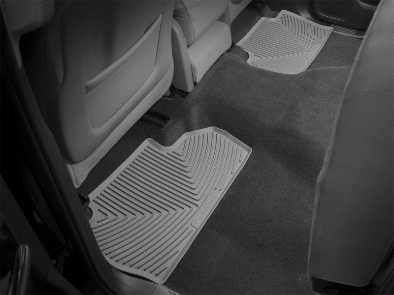 WeatherTech 14+ Chevrolet Silverado Rear Rubber Mats - Grey - Image 5
