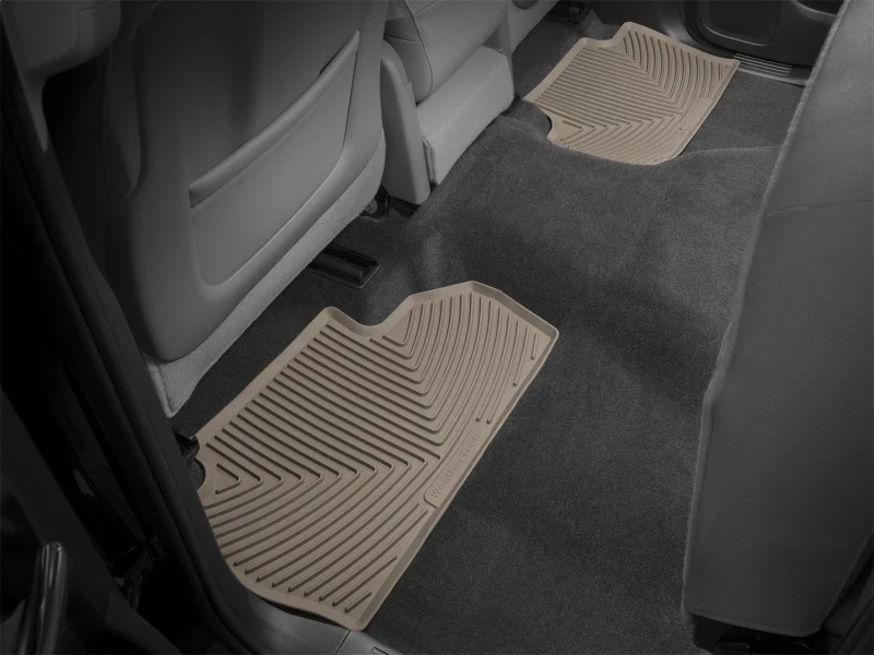 WeatherTech 14+ Chevrolet Silverado Rear Rubber Mats - Tan - Image 4