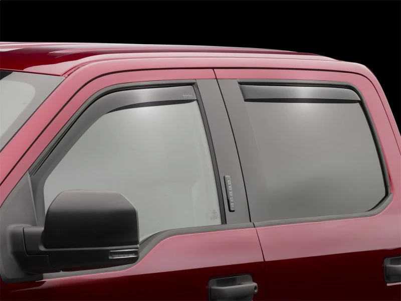WeatherTech 2015+ Ford F-150 SuperCrew Front and Rear Side Window Deflectors - Dark Smoke - Image 5