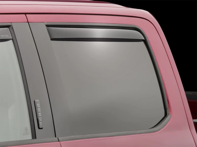WeatherTech 2017+ Ford F-250/F-350/F-450/F-550 SuperCrew Rear Side Window Deflectors - Dark Smoke - Image 5