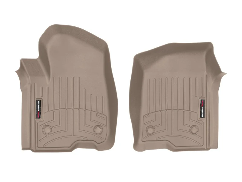 WeatherTech 2019+ Chevrolet Silverado 1500 Crew Cab Front FloorLiner - Tan - Image 3