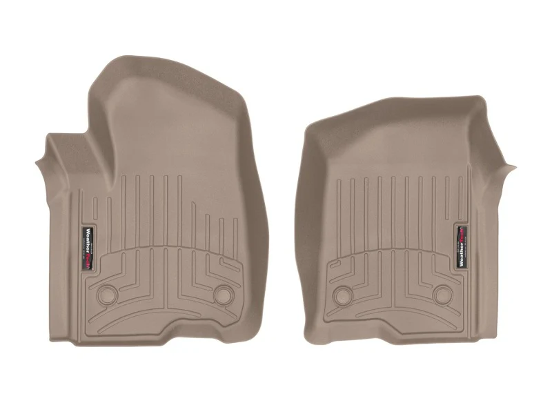 WeatherTech 2019+ Chevrolet Silverado 1500 Crew Cab Front FloorLiner - Tan - Image 4
