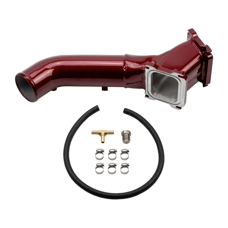 Wehrli 01-04 Chevrolet Duramax LB7 S300/S400 Single Turbo 3in Y-Bridge Kit - Gloss Black - Image 3