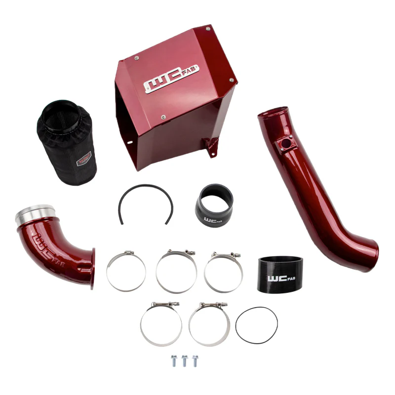 Wehrli 01-04 Duramax LB7 4in Intake Kit w/ Air Box Stage 2 - Bengal Red