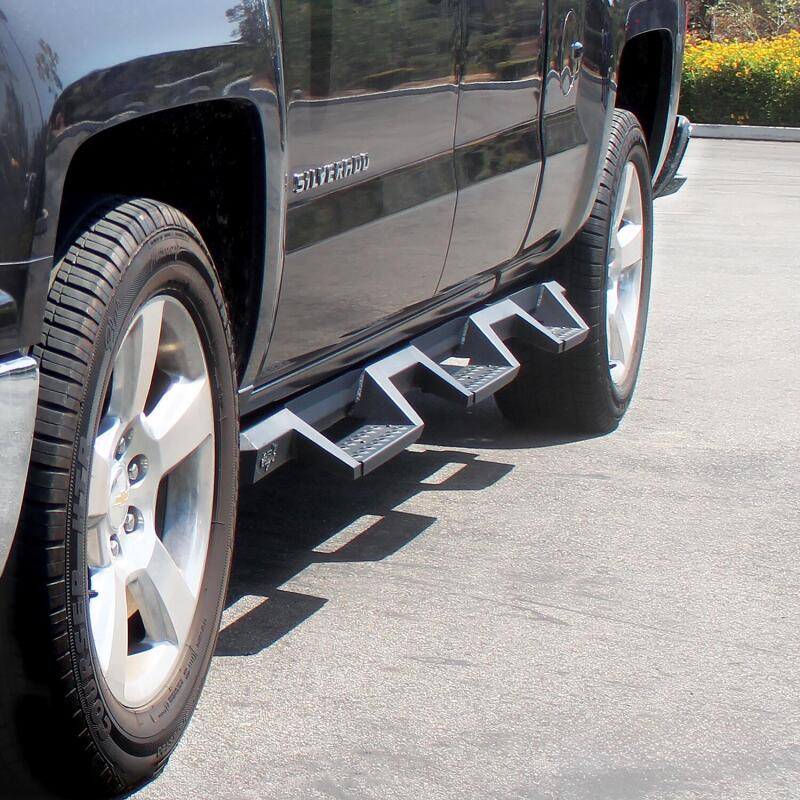 Westin 14-18 Chevrolet Silverado 1500 DC 6.5ft Bed HDX Drop W2W Nerf Step Bars - Tex. Blk - Image 3