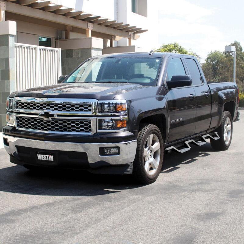 Westin 14-18 Chevrolet Silverado 1500 DC 6.5ft Bed HDX Stainless Drop W2W Nerf Step Bars - Tex. Blk - Image 3