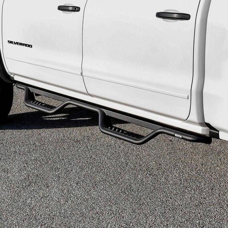 Westin 14-18 Chevrolet Silverado/GMC Sierra Crew Cab Outlaw Nerf Step Bars (Excl. Diesel) -Text. Blk - Image 4