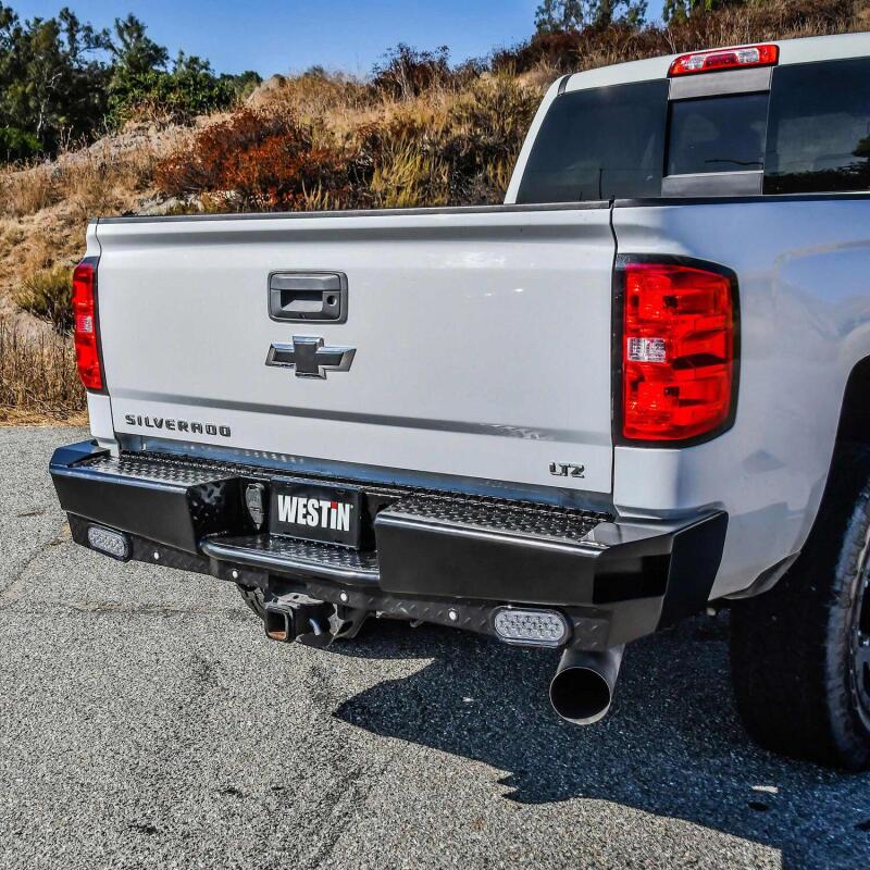 Westin 14-18 Chevrolet Silverado HDX Bandit Rear Bumper - Black - Image 3
