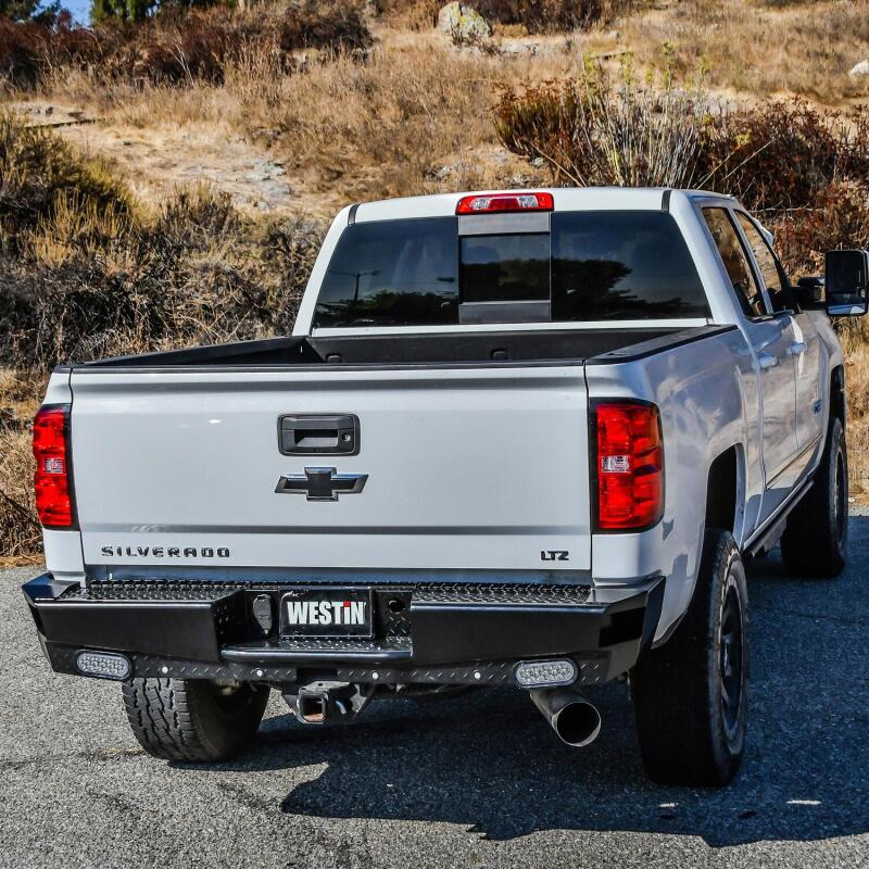 Westin 14-18 Chevrolet Silverado HDX Bandit Rear Bumper - Black - Image 4