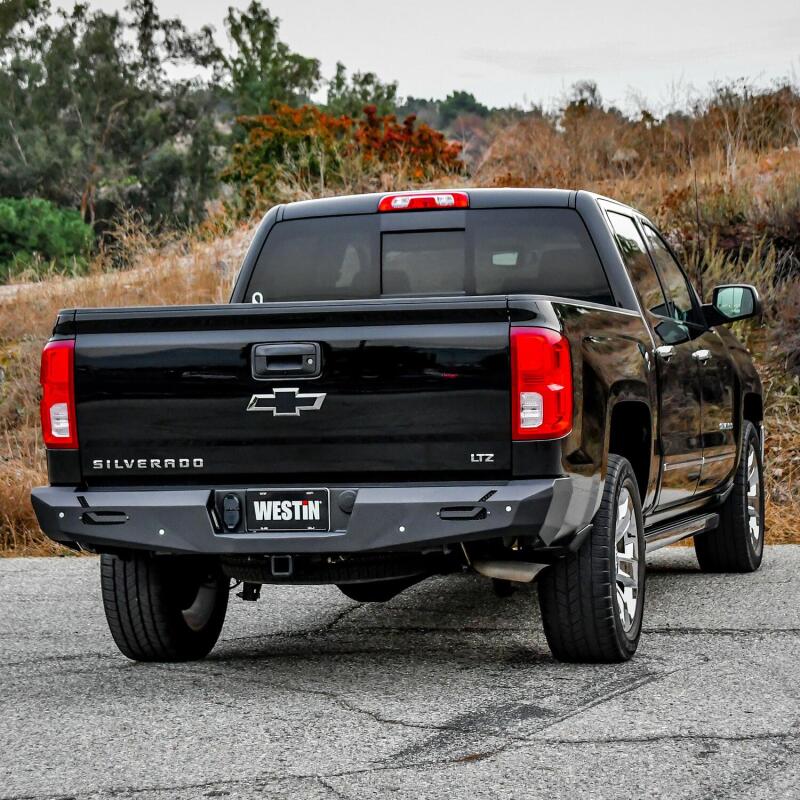 Westin 14-18 Chevy Silverado 1500 Pro-Series Rear Bumper - Textured Black - Image 3