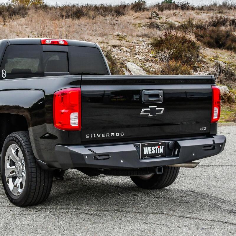 Westin 14-18 Chevy Silverado 1500 Pro-Series Rear Bumper - Textured Black - Image 4