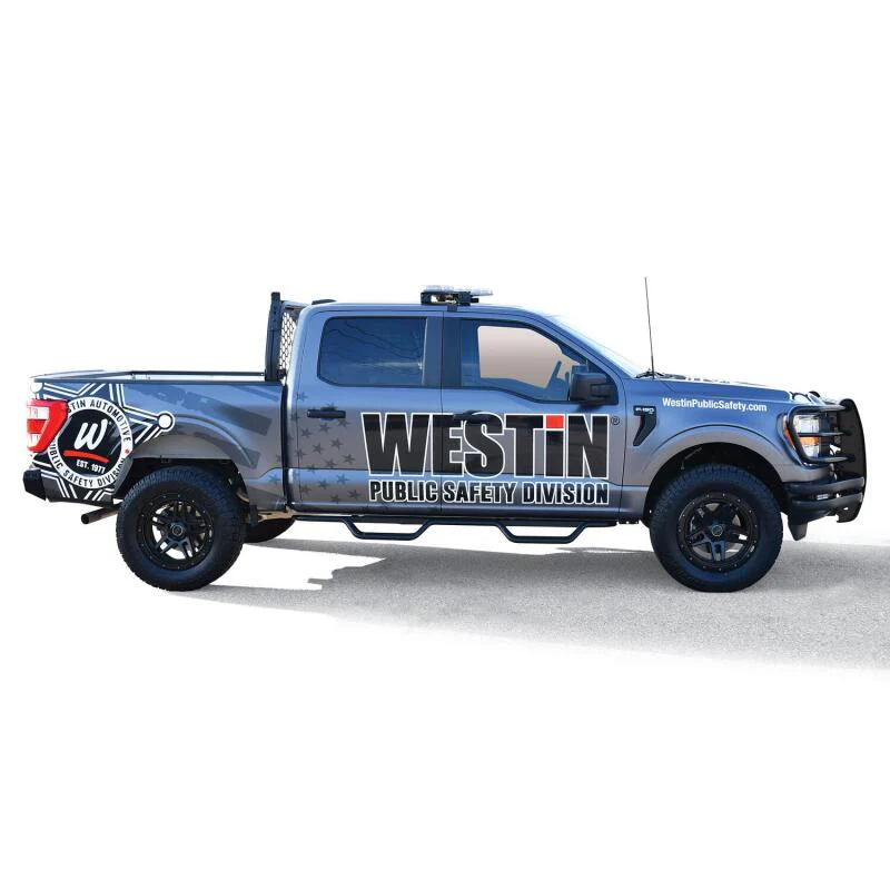 Westin 15-22 Ford F-150 SuperCrew / 17-22 F-250/350 Crew Cab Outlaw Nerf Step Bars - Textured Black - Image 4