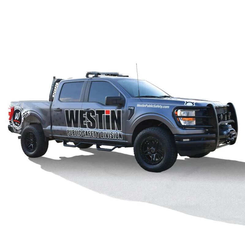 Westin 15-22 Ford F-150 SuperCrew / 17-22 F-250/350 Crew Cab Outlaw Nerf Step Bars - Textured Black - Image 7