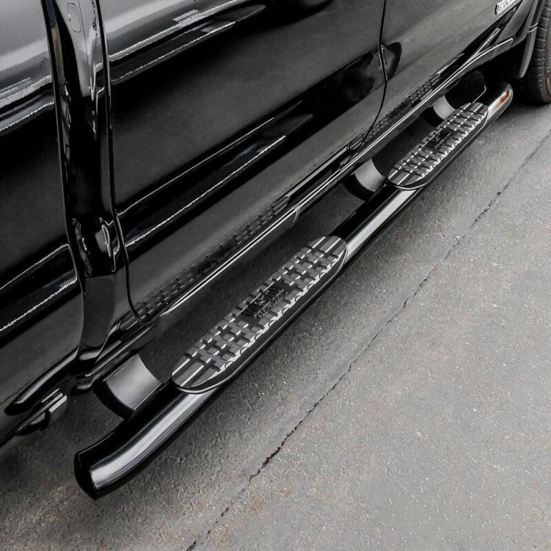 Westin 19-20 Chevrolet/GMC Silverado/Sierra 1500 Double Cab PRO TRAXX 4 Oval Nerf Step Bars - Black - Image 3