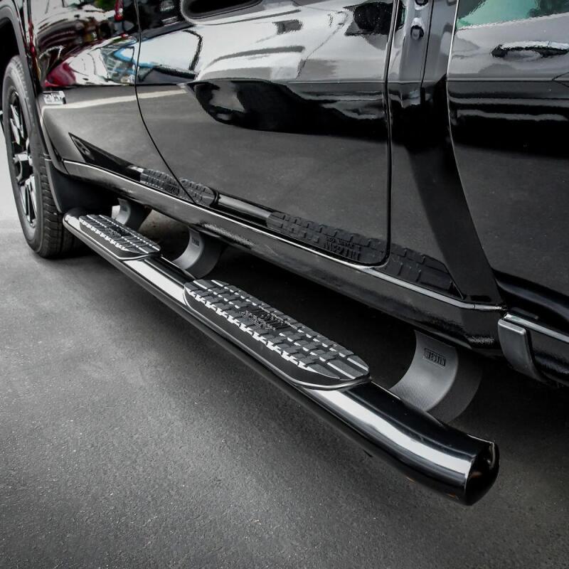Westin 19-20 Chevrolet/GMC Silverado/Sierra 1500 Double Cab PRO TRAXX 4 Oval Nerf Step Bars - Black - Image 4