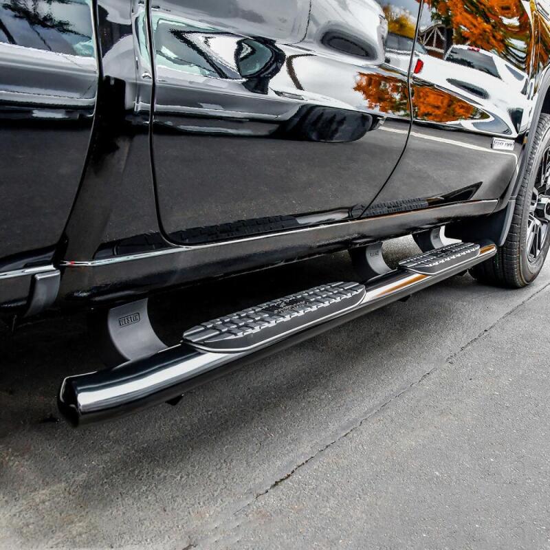 Westin 19-20 Chevrolet/GMC Silverado/Sierra 1500 Double Cab PRO TRAXX 4 Oval Nerf Step Bars - Black - Image 6