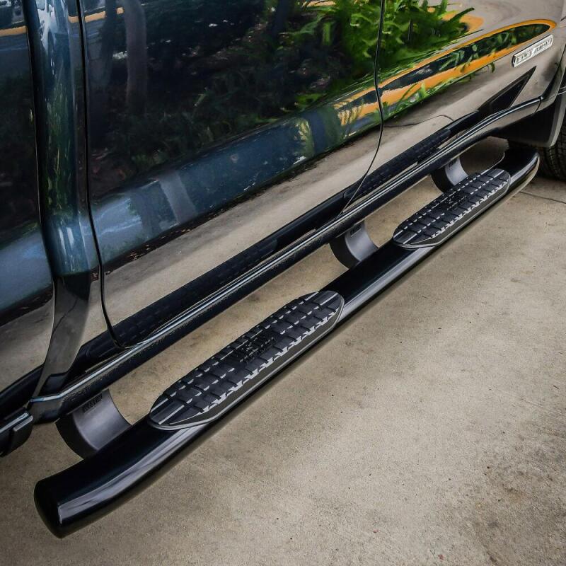 Westin 19-20 Chevrolet Silverado/GMC Sierra 1500 Double Cab PRO TRAXX 5 Oval Nerf Step Bars - Black - Image 4