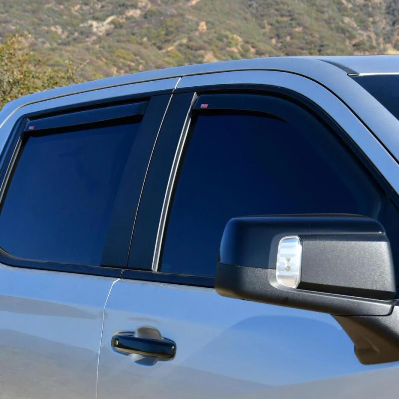 Westin 19-21 Chevy Silverado Crew Cab Pickup In-Channel Wind Deflector 4pc - Smoke - Image 2