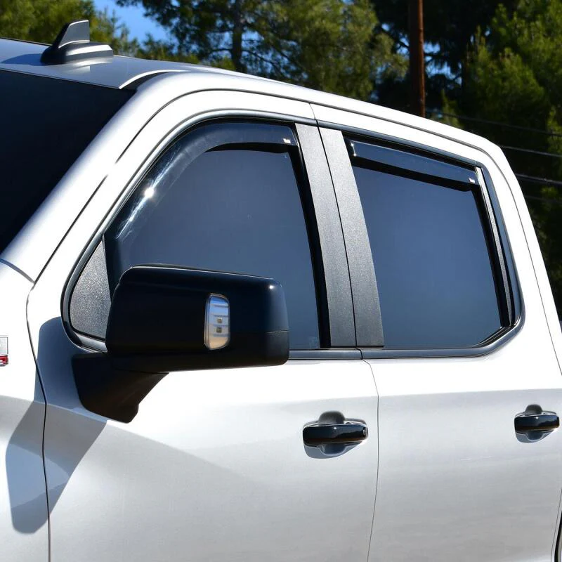 Westin 19-21 Chevy Silverado Crew Cab Pickup In-Channel Wind Deflector 4pc - Smoke - Image 3