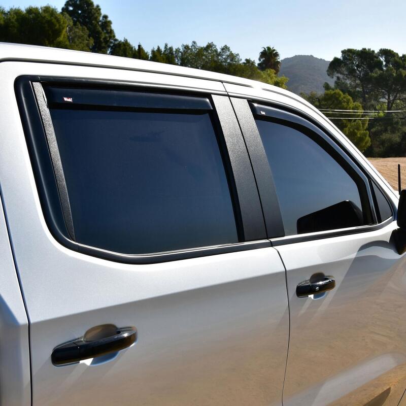 Westin 19-21 Chevy Silverado Crew Cab Pickup In-Channel Wind Deflector 4pc - Smoke - Image 4