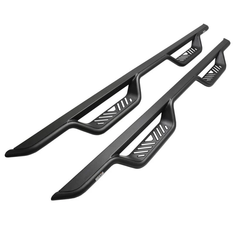 Westin 19-22 Chevrolet Silverado / GMC Sierra Crew Cab Outlaw Nerf Step Bars - Textured Black - Image 10