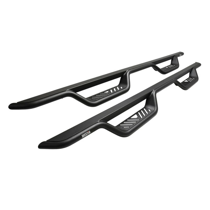 Westin 19-22 Chevrolet Silverado / GMC Sierra Crew Cab Outlaw Nerf Step Bars - Textured Black - Image 2