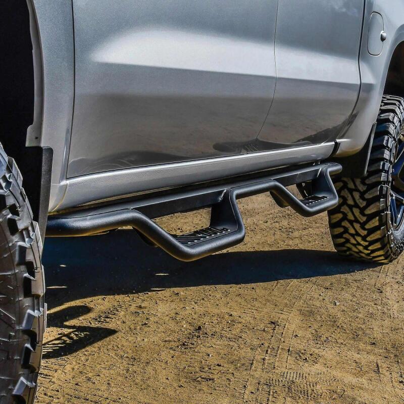 Westin 19-22 Chevrolet Silverado / GMC Sierra Crew Cab Outlaw Nerf Step Bars - Textured Black - Image 5