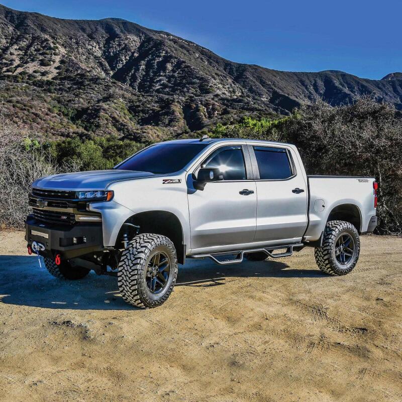 Westin 19-22 Chevrolet Silverado / GMC Sierra Crew Cab Outlaw Nerf Step Bars - Textured Black - Image 7