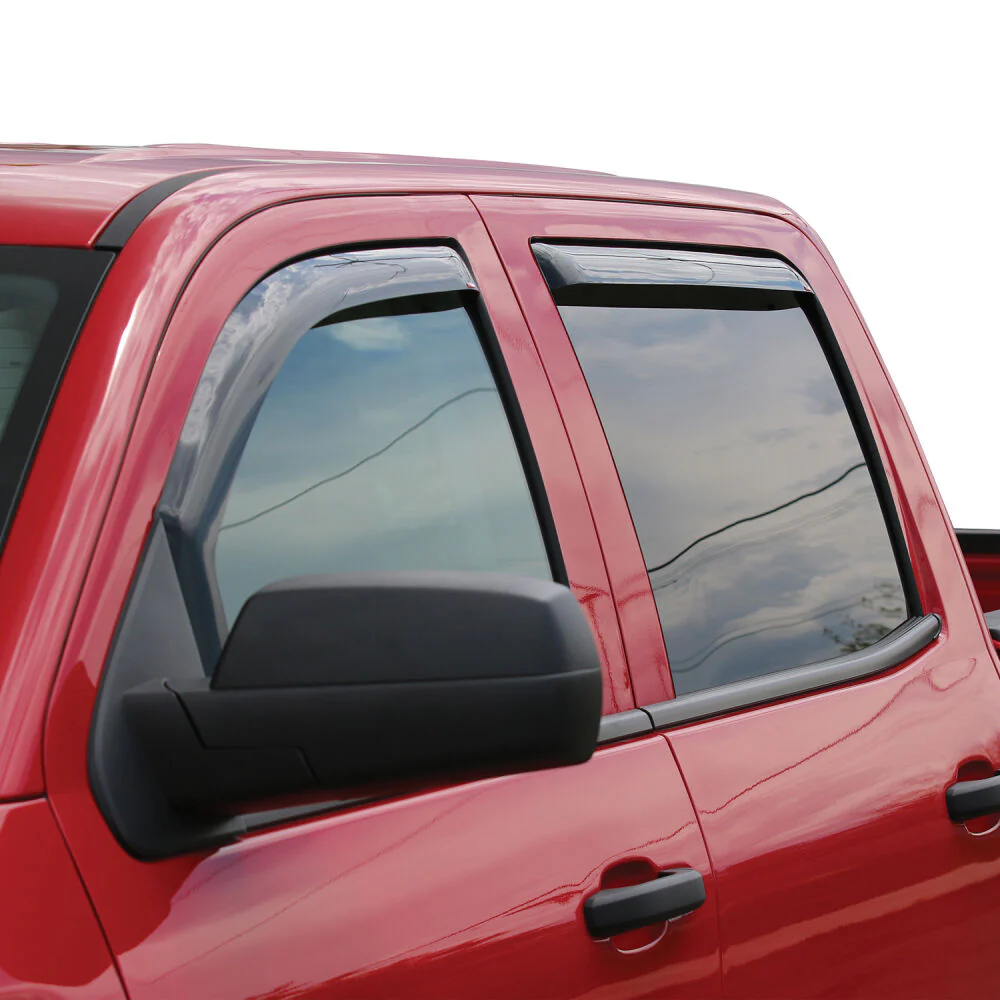 Westin 20-25 Chevrolet/GMC Silverado/Sierra 1500 Ext. CB In-Channel Wind Deflector 4pc - Matte Black - Image 3